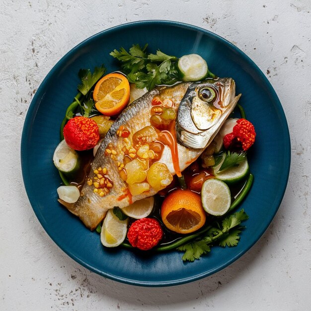 Délicieux filet de poisson sucré et aigre