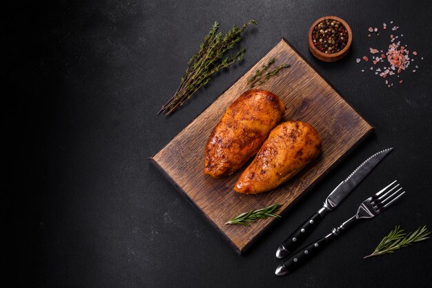 Délicieux filet de poulet grillé aux épices et herbes