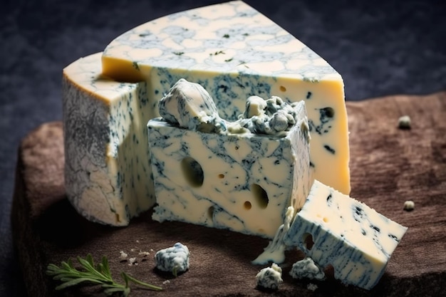 Délicieux fromage bleu français Ai généré
