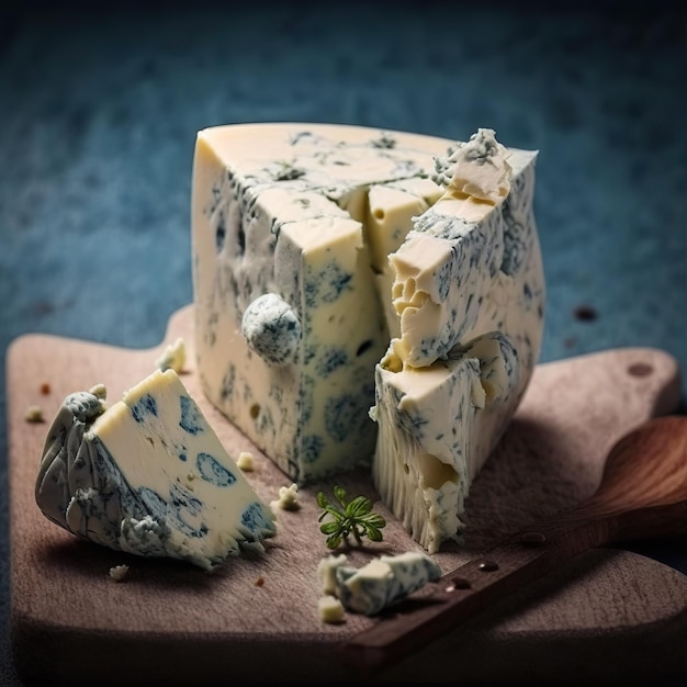 Délicieux fromage bleu français Ai généré