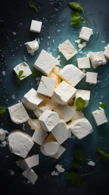 Délicieux Fromage Feta Fond Vertical