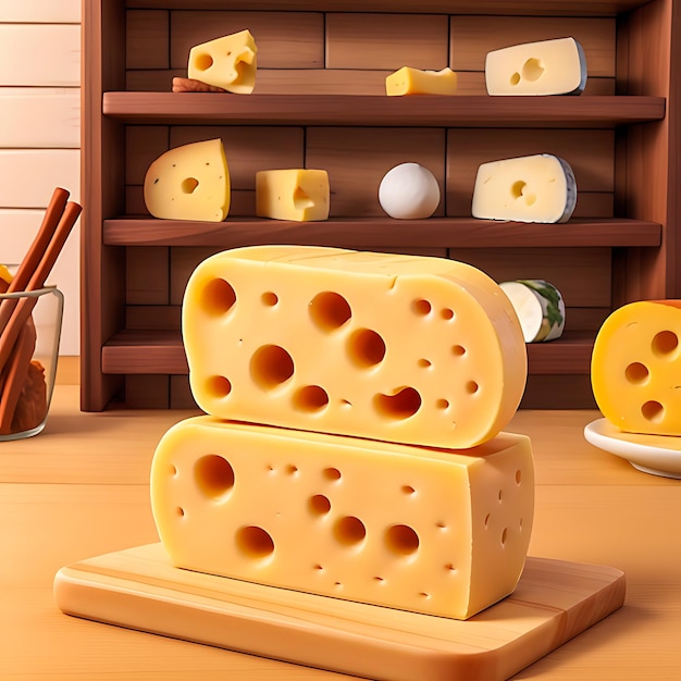 De délicieux fromages sont sur une table AI générative
