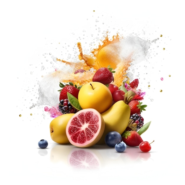 De délicieux fruits juteux frais explosent