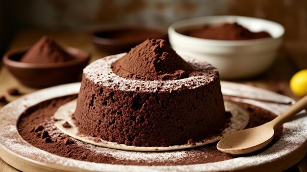 Un délicieux gâteau au chocolat décadent prêt à être savouré.