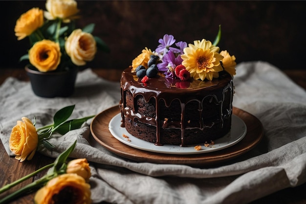 Un délicieux gâteau au chocolat.