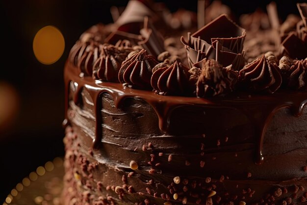 un délicieux gâteau au chocolat