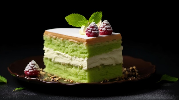 Délicieux gâteau au matcha crémeux