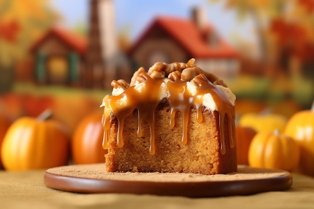 Délicieux gâteau aux pommes au caramel