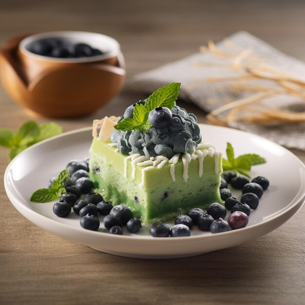 Un délicieux gâteau de bleuets.