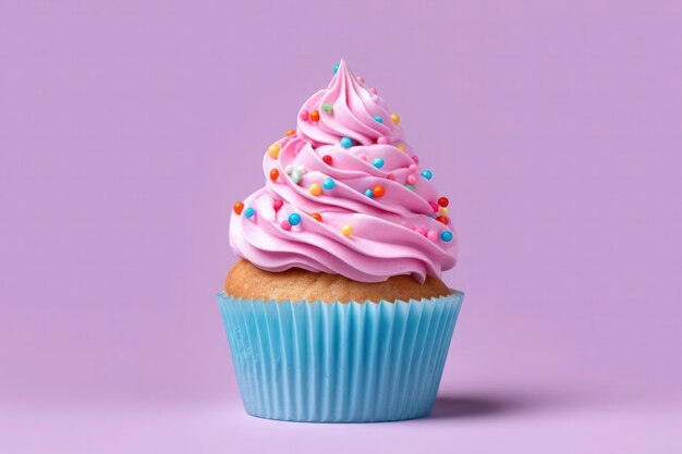 un délicieux gâteau avec du glaçage et des éclaboussures sur fond coloré