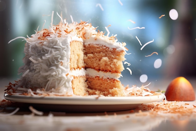 Un délicieux gâteau à la noix de coco.