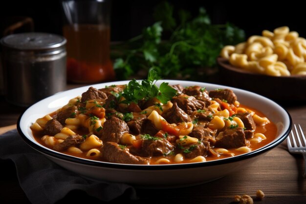 Délicieux goulache prêt pour le dîner