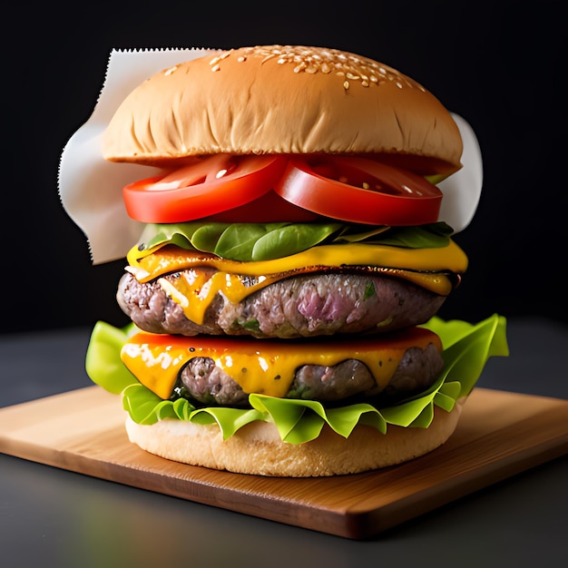 délicieux hamburger généré par l'IA
