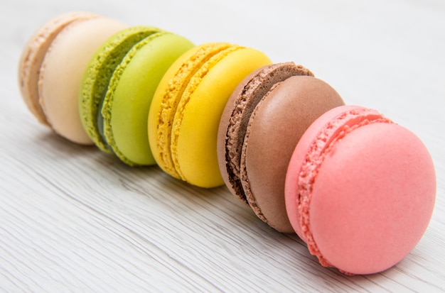 Délicieux Macaron Sur Une Table En Bois