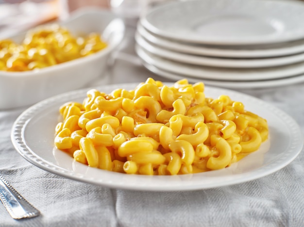 Délicieux macaroni au fromage sur la plaque