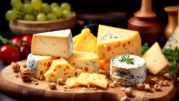 délicieux morceaux de fromage Ai Généré