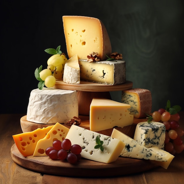 délicieux morceaux de fromage sur table en bois