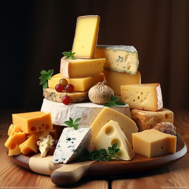 délicieux morceaux de fromage sur table en bois