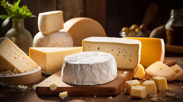 Photo de délicieux morceaux de fromage