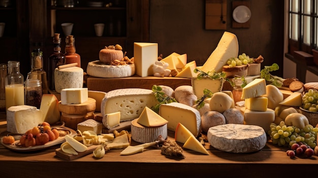 De délicieux morceaux de fromage