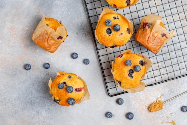 Délicieux muffins aux bleuets faits maison.