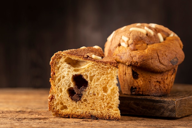 Délicieux Panettone au chocolat Panettone Nourriture de Noël