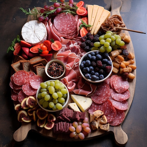 un délicieux plateau de charcuterie