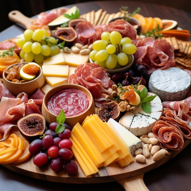 un délicieux plateau de charcuterie