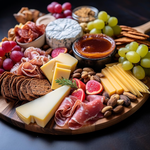 un délicieux plateau de charcuterie