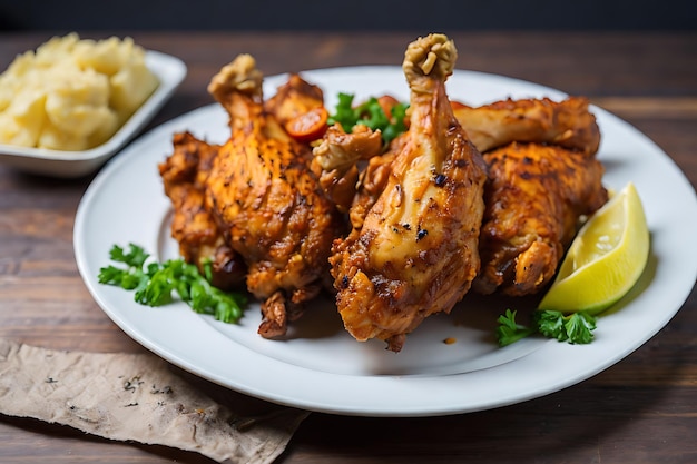 Délicieux poulet frit dans l'assiette