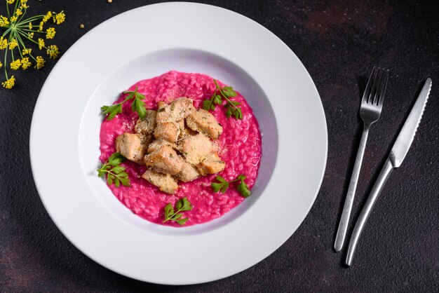 Délicieux risotto au filet de poulet