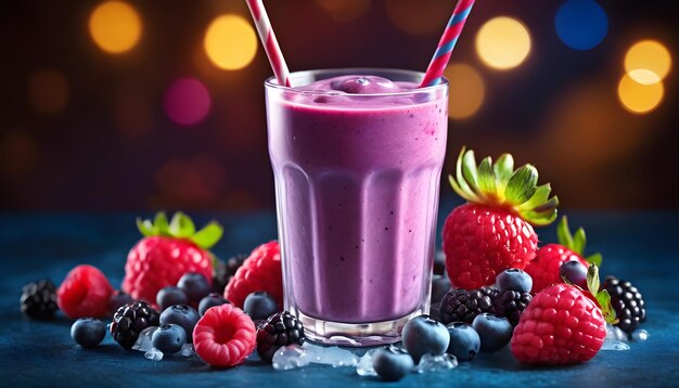 Un délicieux smoothie de baies glacées avec des baies