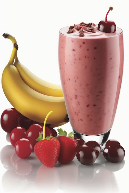 un délicieux smoothie cerise et banane