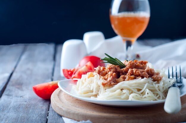 Délicieux spaghetti au bacon