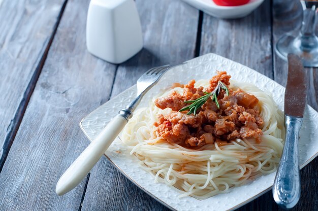 Délicieux spaghetti au bacon