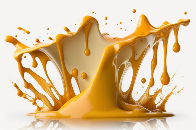 Un délicieux splash de fromage cheddar fondant Splash de fromage chaud ou de cheddar Savoureux ou journée mondiale du fromage