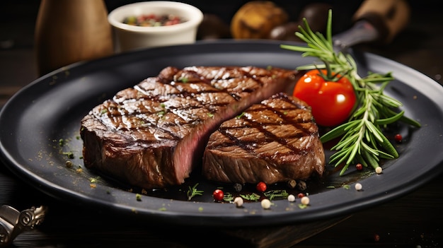 Délicieux steak de bœuf grillé sur une assiette