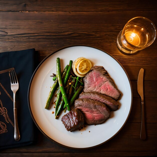 Photo un délicieux steak de bœuf.