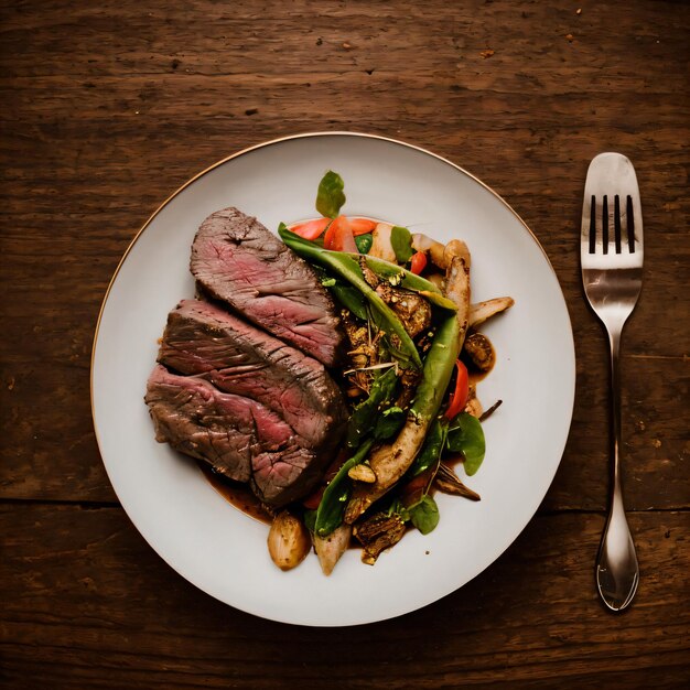 Photo un délicieux steak de bœuf.