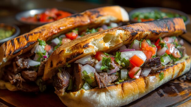 Délicieux tacos de bœuf sur une assiette avec des garnitures fraîches