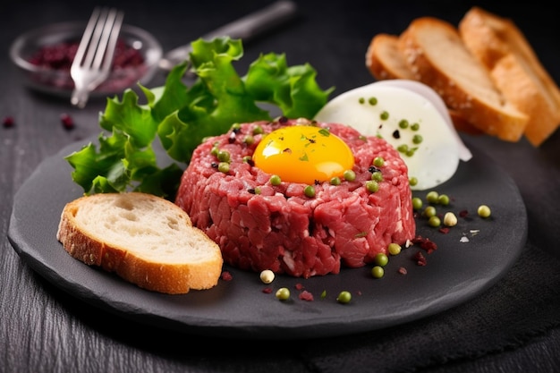 Délicieux tartare de boeuf