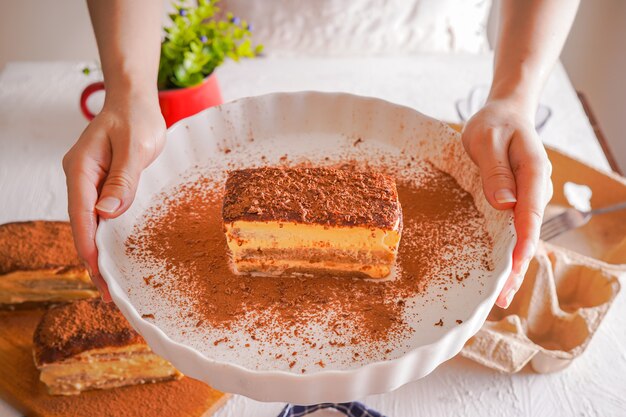 Délicieux Tiramisu - Dessert Italien Traditionnel à Base De Fromage Mascarpone Et Biscuit