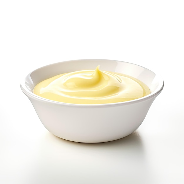 Delicious crème à la vanille dans un bol isolé sur fond blanc Pudding de vanille délicieux dans le ramekin