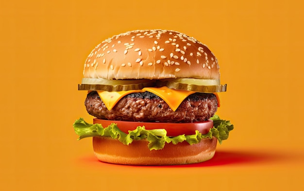 Delisious burger sur fond isolé Generative AI