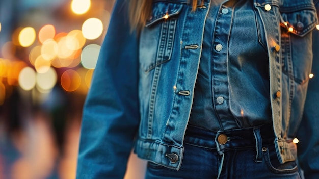 Denim sur denim embrasser la tendance du double denim avec une chemise relaxée et un jean droit pour un