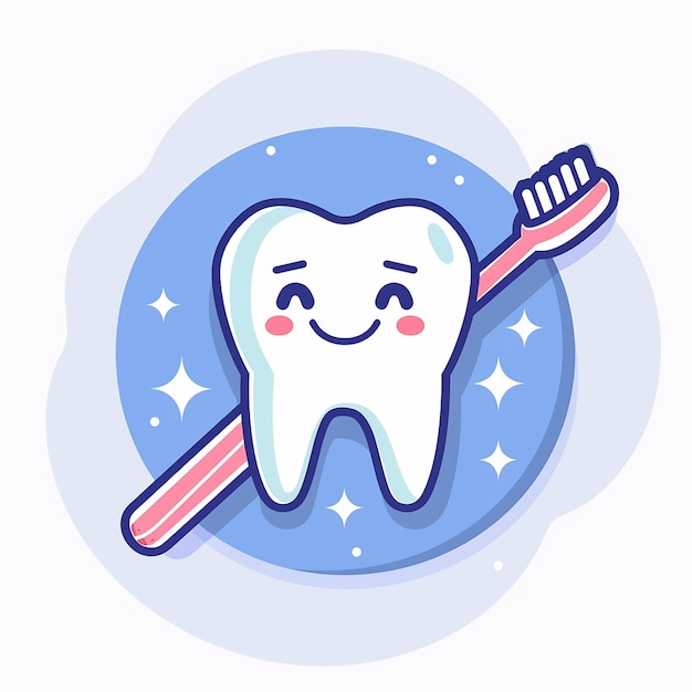 une dent avec une brosse à dents dessus