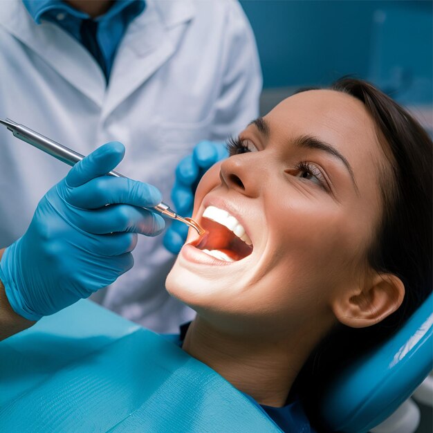 Un dentiste nettoie diligemment la bouche d'un patient pour assurer un soin dentaire optimal