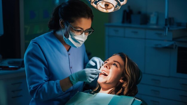 Les dentistes traitent les dents des patients.