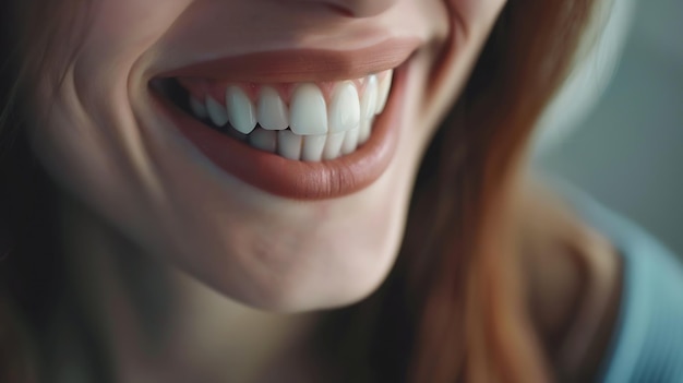 Photo dents de femme avant et après le traitement dentaire blanchiment des dents femme souriante heureuse de ia générative