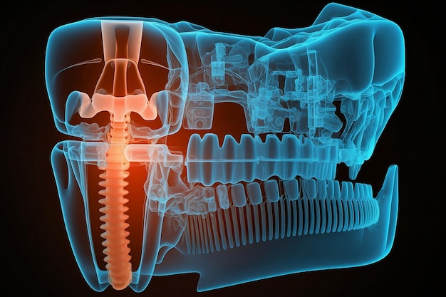 Dents d'implantation dentaire avec vis d'implante